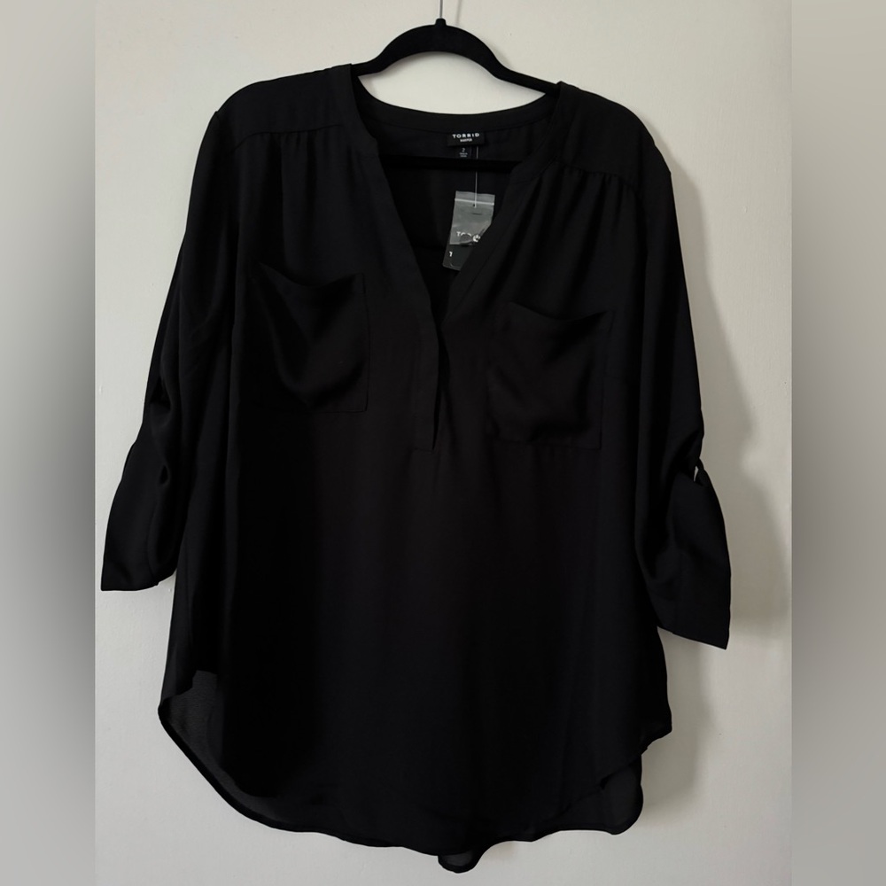 Torrid Deep Black Georgette Blouse